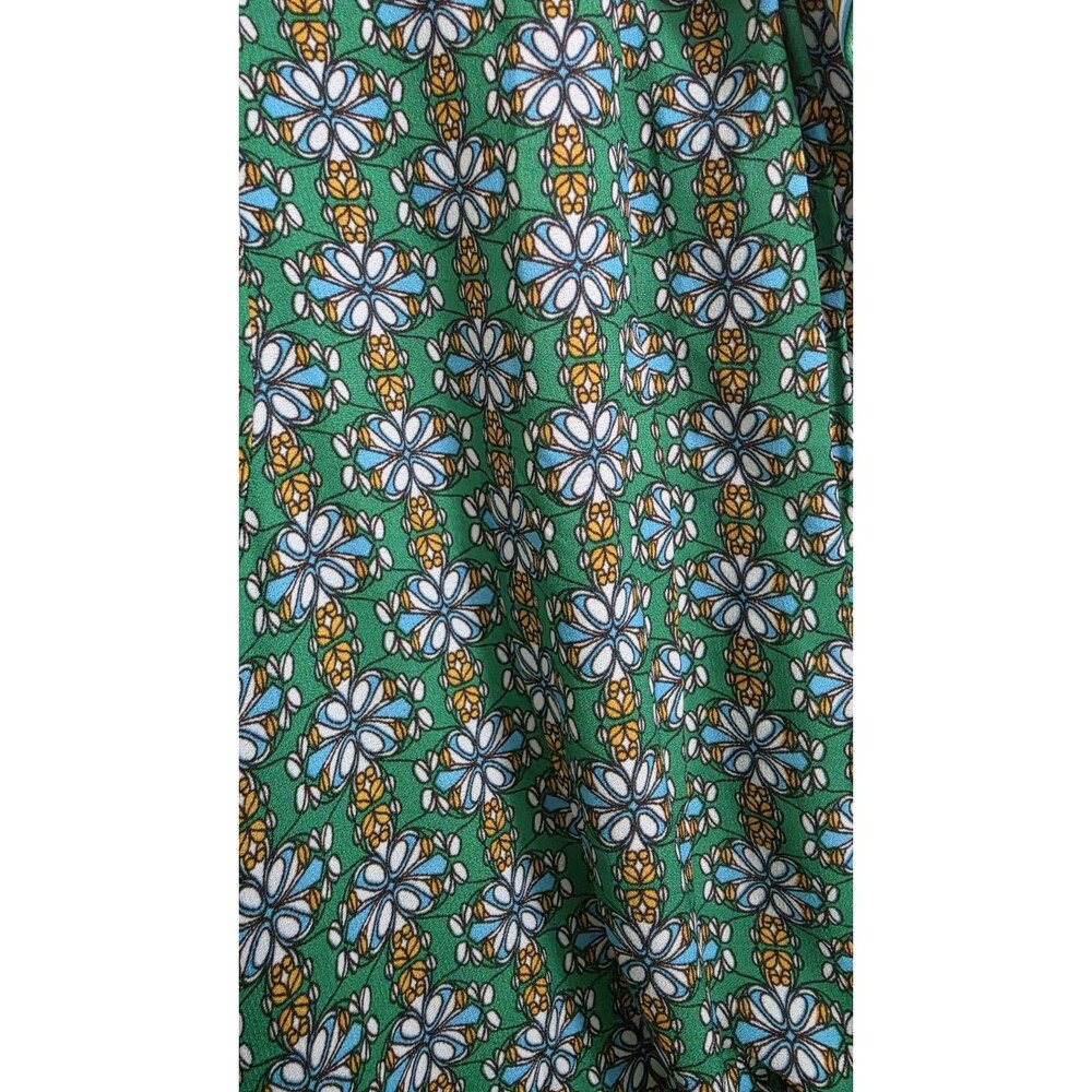 Max Studio Green Floral V-Neck Puff Short Sleeve Midi Milkmaid Boho Dress XL - Picture 3 of 16